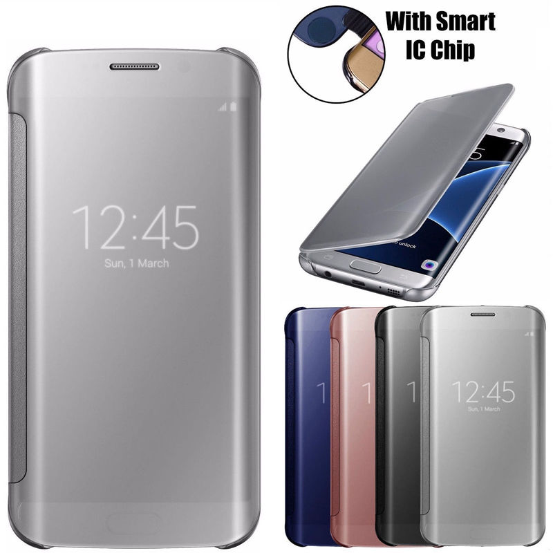 Bao Da Gương Samsung Galaxy Note 7 FE Flip Wallet thiết kế dạng mở ngang giống như quyển sổ tay nhỏ, nắp đậy bao da trong suốt